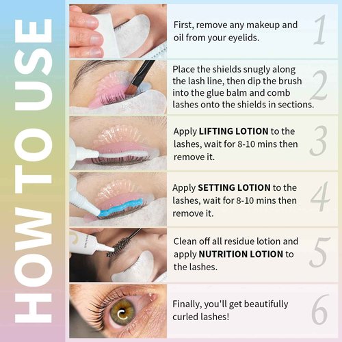 Lash Lift and Brow Lamination Kit, 2-in-1 Eyelash & Eyebrow Perm Set with Glue Balm, 4-6 Weeks Curl, Easy Application for Beginner and Salon