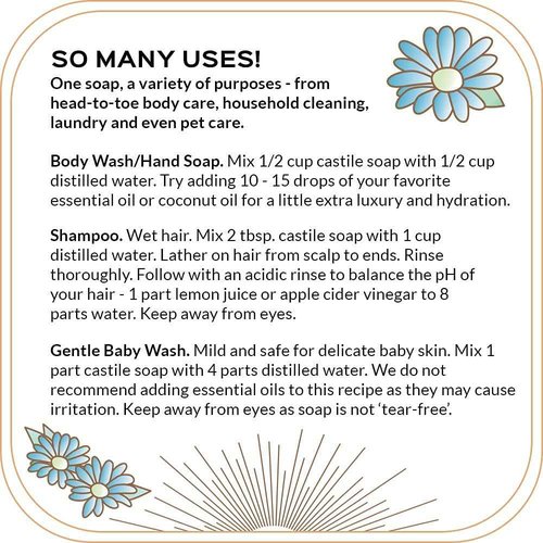 Quinn's Pure Castile Organic Unscented Liquid Soap 32 oz Pure Castile Organic Peppermint Liquid Soap 32 oz
