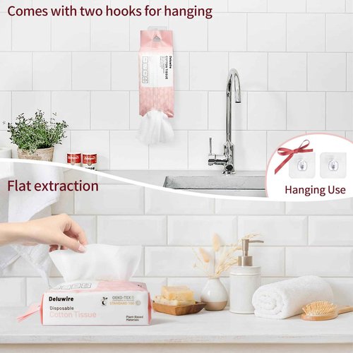 800 Count Disposable Face Towels, Soft & Skin Friendly Face Towelettes Disposable, Facial Tissue Dry Wipes for Women Cleansing