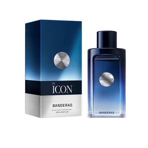 Banderas Antonio Perfumes - The Icon, Eau de Toilette for Men - Long Lasting - Masculine, Elegant, With Personality Fragance - Amber Woody Notes - Ideal for Special Events - 6.8 Fl Oz