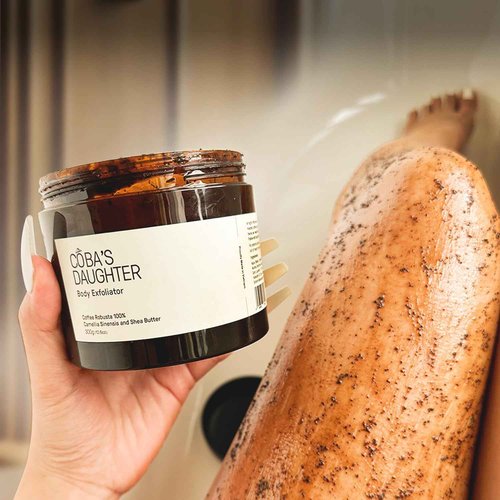 COBA'S DAUGHTER Robusta Coffee Body Scrub| Exfoliating for Cellulite and Stretch Marks, KP Bump Eraser, Strawberry Legs, Underarm | Matcha & Shea Butter | Safe for pregnancy | Vegan Beauty (10.6 Oz)