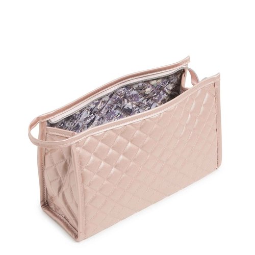 Vera Bradley Cotton Trapeze Cosmetic Makeup Organizer Bag, Rose Quartz