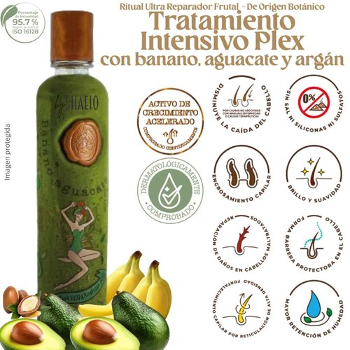 RITUAL BOTANICO KIT2 Acelerador de Crecimiento y Ultrareparador S.O.S. Shampoo de Romero + Tratamiento Intensivo PLEX con Banano y Aguacate 100% Colombiano