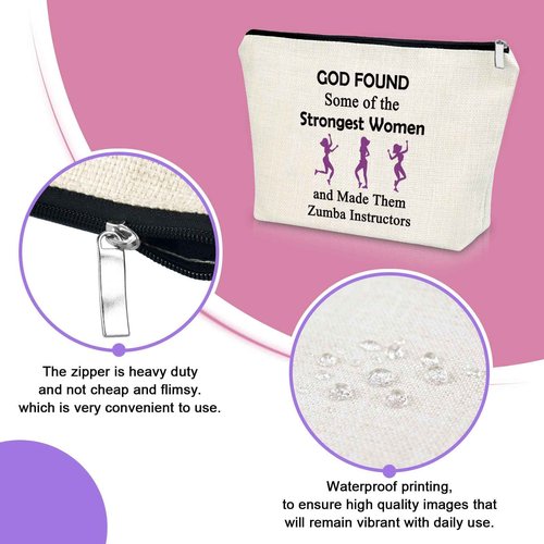 Sazuwu Zumba Makeup Bag Instructor Gifts Teacher Appreciation Cosmetic Bag Thank You Christmas Birthday Present Travel Pouch