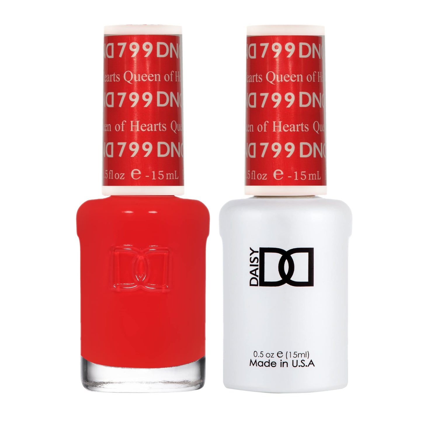 DND Gel Polish Set - 1 each of Red Gel Polish and Red Nail Polish, 799 Queen of Hearts, 0.5 Fl Oz