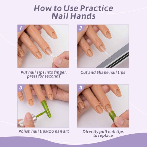 Veikmv Practice Hand for Acrylic Nails - Flexible Training Mannequin Hand for Acrylic Nails & Gel Polish,Professional Mannequin Model with Adjustable Fingers for Nail Art Beginners