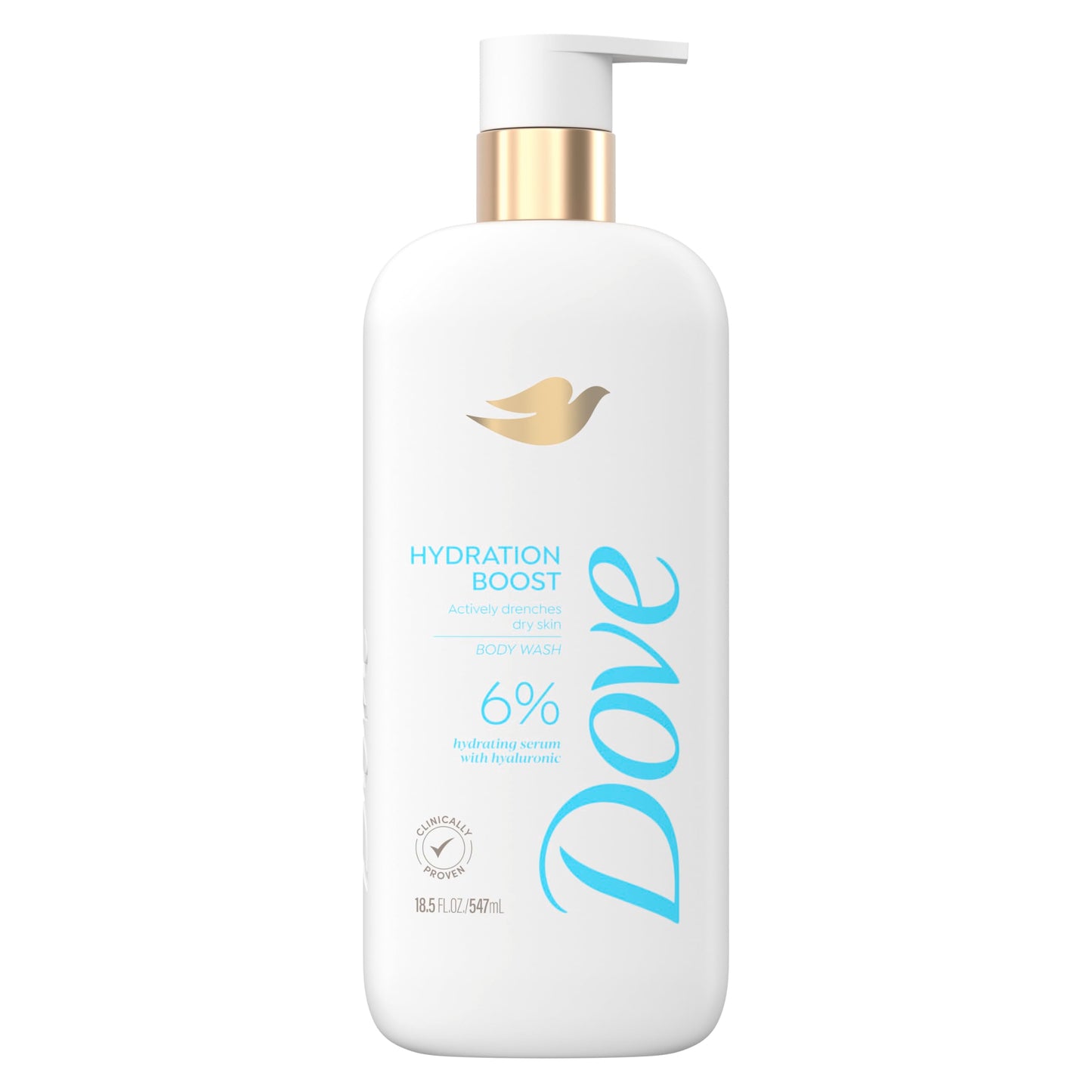 Dove Body Wash Hydration Boost 6% Serum + Acne Clear 1% Salicylic Acid Treatments 18.5 oz Each