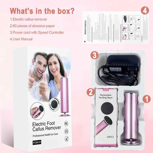 Electric Foot File 2025 Upgrades Foot Callus Remover,Electric Callus Remover for Feet with 60 Pcs Sandpaper Discs, Foot File with Speed Controller,for Dead Dry Crack Skin Calluses