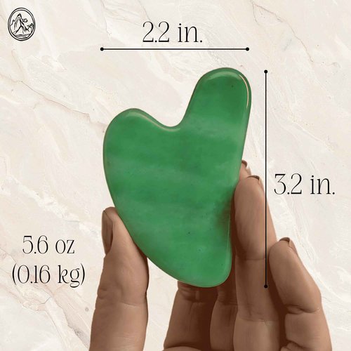Mount Lai Jade Gua Sha Facial Tool – The Stone of Eternal Youth – 100% Genuine Jade Stone Face Sculpting Tool for Lymphatic Drainage, Puffiness Reduction & Timeless Radiance