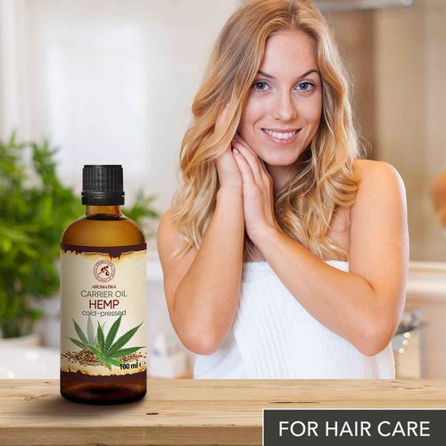 Hemp Oil 3.4 Fl Oz - Pure & Natural - Cold Pressed Hemp Seed Oil - Unrefined Carrier Oil for Essential Oils - for Skin - Nails - Lips - Hair - Face & Body Care
