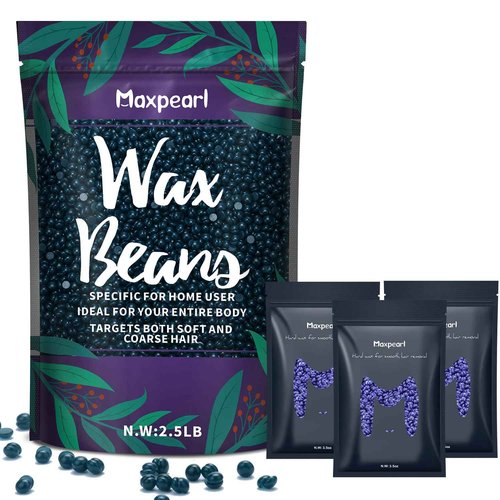 Maxpearl Hard Wax Beads 2.5LB + 10.5OZ - Brazilian, Bikini Waxing, Face, Eyebrows, Underarms, Arms, Chest, Back, Legs, Jasmine & Lavender Formula