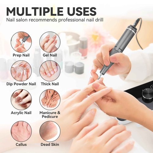 SG705 Mobile Drill Portable Nail Mobile Drill for Professional Manicure and Pedicure, Precision Electric Nail Tool for Smooth Nail Shaping and Polishing, Cordless and Rechargeable