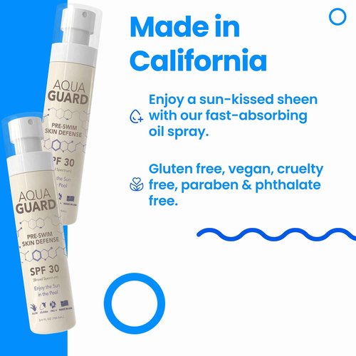 AQUA GUARD Beauty Pre-Swim Skin Defense | Prevents Dry, Itchy Skin | Protects from Pool Chemicals | Hydrating Formula | Made in California | Paraben, Phthalate & Gluten-Free (2-Pack)