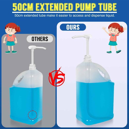 4 Pack 30cc Pump for Large Gallon Bucket, 5 Gallon Pump Dispenser 38-400, Cap Included to Avoid Dripping, with 50cm Extended Tube, Great for Shampoo, Conditioner, Soap, Laundry, Detergent, Oil & More