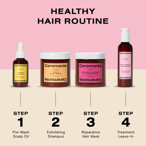 Ceremonia Guava Leave-In Conditioner Deep Hydration Repair Cream with Tamarind and Avocado, Jumbo Size 13.18 Fl Oz | 390 Ml