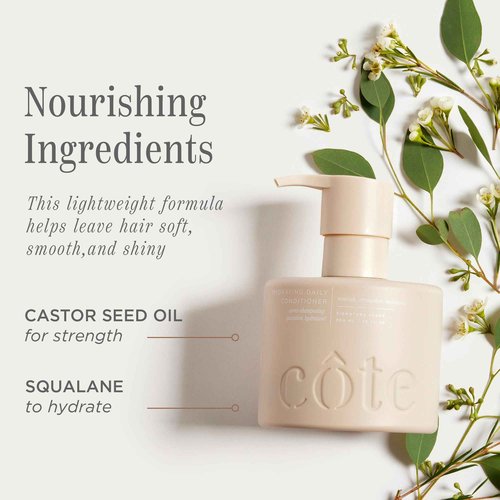 Cote Beauty’s Hydrating Conditioner, Detangles Effortlessly for Shiny Hair, Enriched with Omega 6 and 9, Castor Seed Oil, Vegan & Cruelty-Free Hair Conditioner for Women, 10 Fl Oz