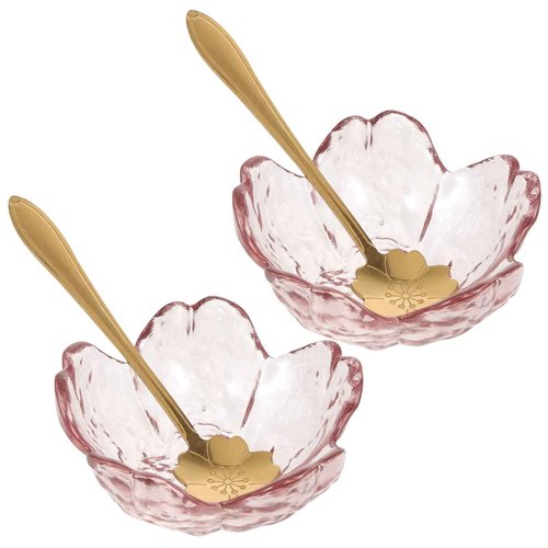 Beaupretty Pink Face Mask 2 Sets Facial Masks Mixing Bowls Shaped Bowls with Metal Spoons Essential Oil Bowl for Home Salon Skin Care Mask