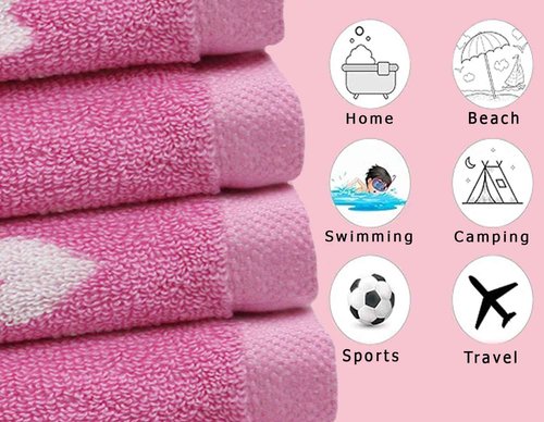 ORIGINAL KIDS Wash Cloth - Bath Time Hearts 12 Pack Washcloth Set - 100% Cotton Jacquard Colorful Absorbent Quick Dry Face Towel - Super Soft Face Cloth 12x12 inches - Pink White