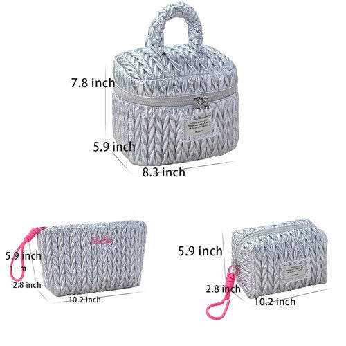 DSDFIDn Makeup Bag Hemp rope Cosmetic Bag Large Make Up Bag for Women Nylon Organizer Bag Travel Toiletry Bag