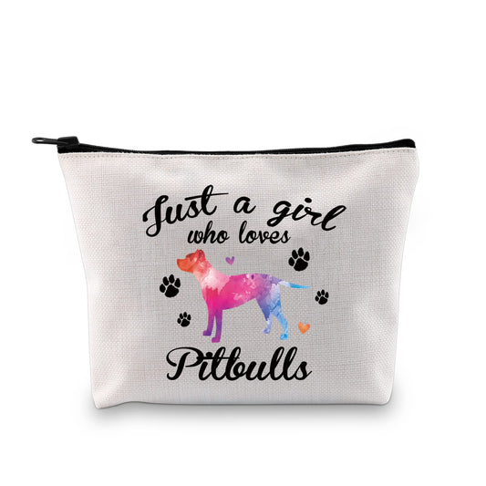 MBMSO Pitbull Gifts for Pitbull Lovers Just a Girl Who Loves Pitbulls Tote Bag Dog Lover Owner Gifts Shoulder Shopping Bag