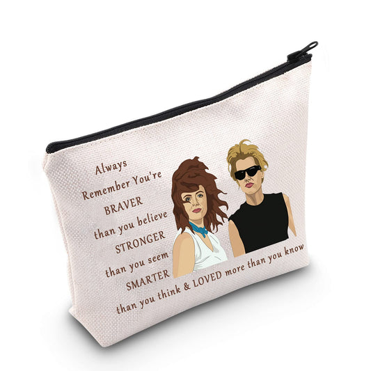 LEVLO Thelma Movie Cosmetic Make Up Bag Thelma Fans Gift You Are Braver Stronger Smarter Than You Think Thelma Louise Zipper Pouch Bag (Thelma Bag)