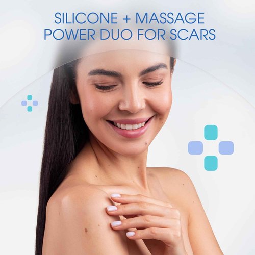 100% Silicone Scar Gel Cream Serum – Silicone + Massage Power Duo Scar Therapy w/Tri-Roller Tip for Surgical, C-Section, Acne, Burn & Keloid Bump Scars – Hypoallergenic & Fragrance Free