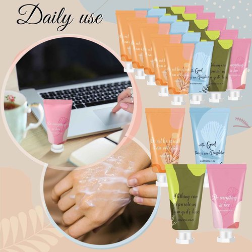 36 Pcs Christian Hand Lotion Bulk Gifts for Women Bible Verse Mini Travel Hand Cream Religious Thanksgiving Christmas Gift for Church Members Prayers Teachers Coworkers Homeless