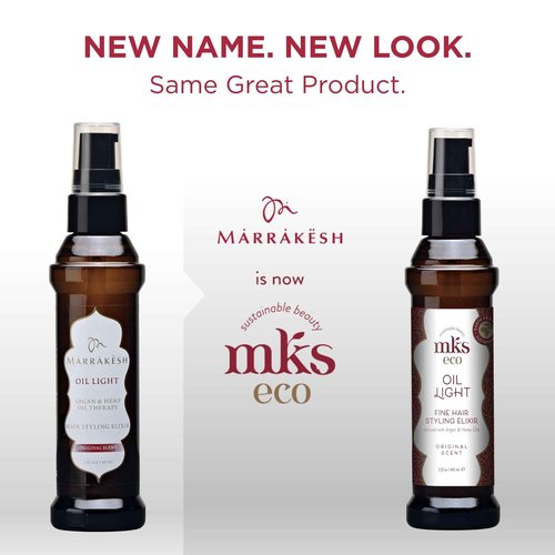 MKS Eco Hair Styling Elixir - Original 2 fl oz - Moroccan Argan Oil and Hemp Seed Oil for Fine Hair - Moisturizing, Nourishing & Frizz Control - Vegan & Cruelty-Free