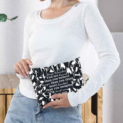 G2TUP Color Guard Gift Makeup Bag Flags Cosmetic Bag You're Braver Than You Believed Colorguard Gift