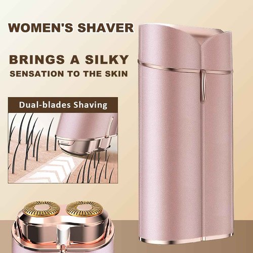 Facial Hair Removal for Women, Portable Painless Lady Shaver with Built-in LED, Wet/Dry Electric Razor Hair Remover Device for Face/Lips/Peach/Fuzz