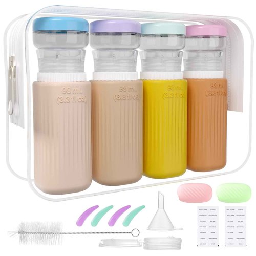 Vinofes 20 Kit Travel Bottles Set Ultrasonic Craft Leak Proof - TSA Approve Silicone Travel Size Containers for Toiletry Vacation Essentials & Accessories for Shampoo Conditioner Lotion (20 Pcs/V1)