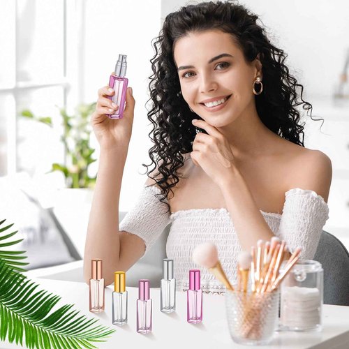 Singhoow 40 Pcs 10ml Perfume Travel Refillable, Mini Cologne Perfume Bottles Empty, Portable Sprayer for Travel Size Spray Bottle Pocket Glass Spray Bottles Toiletries Sample Dispenser