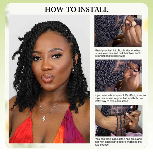 poetically 10 Inch Afro Kinkys Bulk Human Hair Kinky Twist Hair 50g Dreadlock Extensions for Soft Locs Natural Black Kinky Curly Afro Twist Hair
