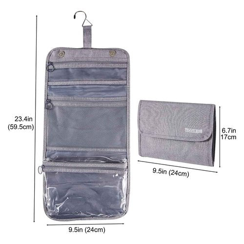 Big Hippo Toiletry Bag, Hanging Toiletry Travel Organizer Travel Bag for Men & Women, Water-resistant Makeup Cosmetic Bag (Black)
