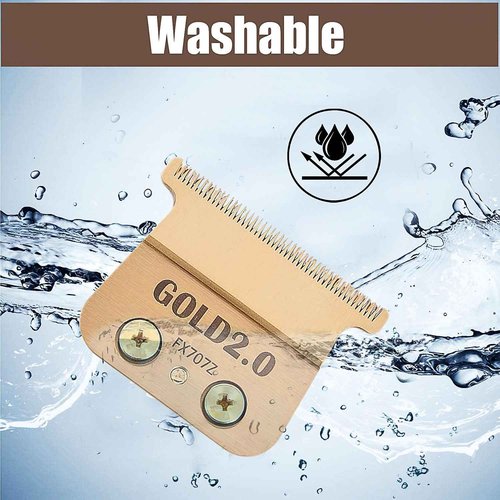 2 Pcs FX707Z DLC 2.0 Replacement Blades Head Compatible with BaByliss PRO Barberology Trimmer Blade,Zero-Gapped Replacement Trimmer Blade Compatible with BaBylissPRO FX787 & FX726 Trimme(GOLD)