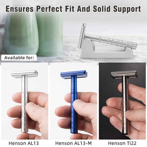 LANGZIHT Solid Aluminum Alloy Razor Stand - for Henson AL13 / AL13-M / Ti22 - 100g Weight - Ensuring Stability, Minimizing Movement - Excluding Razors