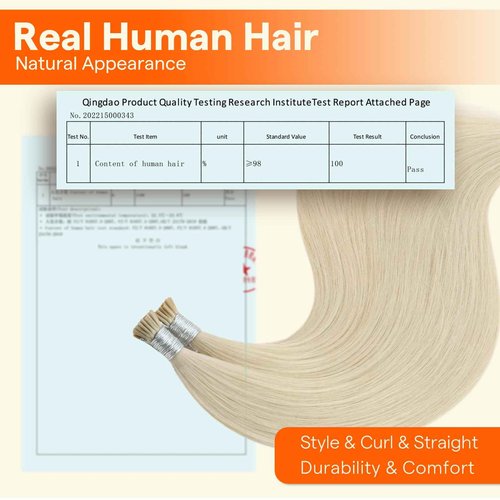 Full Shine I Tip Hair Extensions Human Hair 22 Inch Color 60 Platinum Blonde 40 Grams Stick Itip Human Hair Extension Pre Bonded Extensions Remy Hair add Length