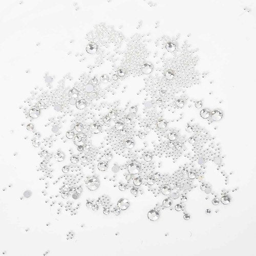 DZHILHMX Nail Rhinestones - 3D Multi Shape Size, AB Crystals, Beads, Flat Back, Gems Rhinestones, for Nail Art and DIY Decor