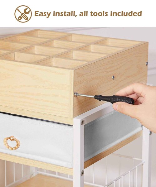 Enthralite Makeup Storage Organizer for Bedroom: Make Up Holder with Drawer - Vanity Organization for Skincare Cosmetic Brush Beauty Accessories