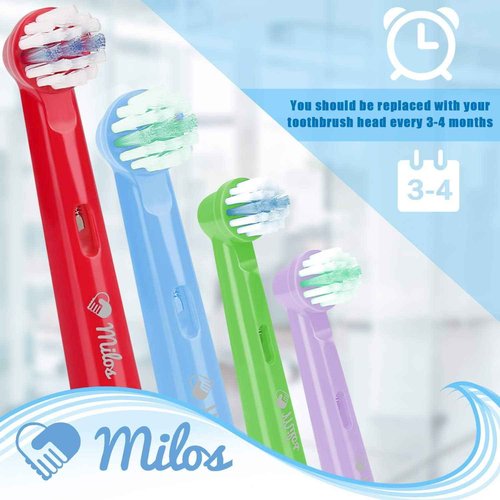 Replacement Toothbrush Heads Kids Compatible with Oral B - 16 Pack Milos Toothbrush Heads Extra Soft Bristles for Electric Braun Brush Heads Refill for Vitality Precision Sensitive and Clean Triumph
