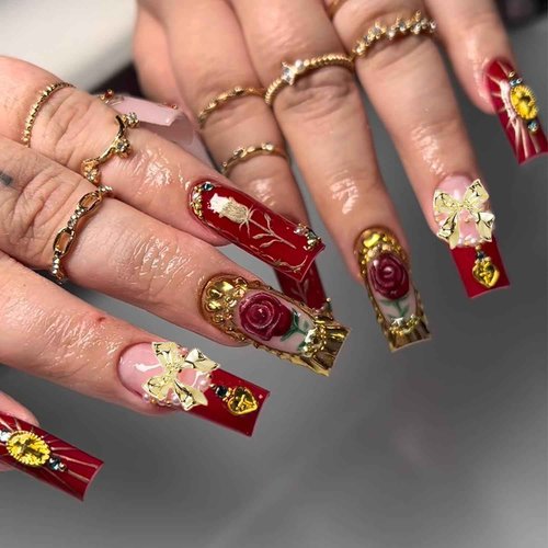 Bow Nail Charms,40pcs Gold and Silver Nail Charms Bowknots Nail Art Charms Bow Charms for Nails Design