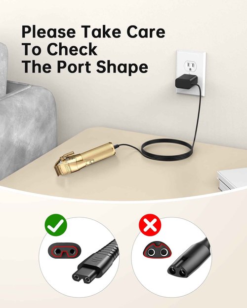VHBW 4.5V Charger Compatible with BaByliss PRO Clippers and Trimmers, Replacement Charger for BaByliss Pro FX870, FX788, FX787, FXSSM, FX820, FX726, FX825, LoPROFX (6FT)