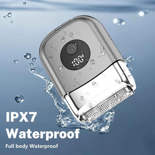 Electric Foil Shavers for Men, Mini Electric Razor for Face, IPX7 Waterproof Cordless Razor with Big LED Display & 3 Floating Blades, Wet Dry USB-C Fast Rechargeable for Travel & Home