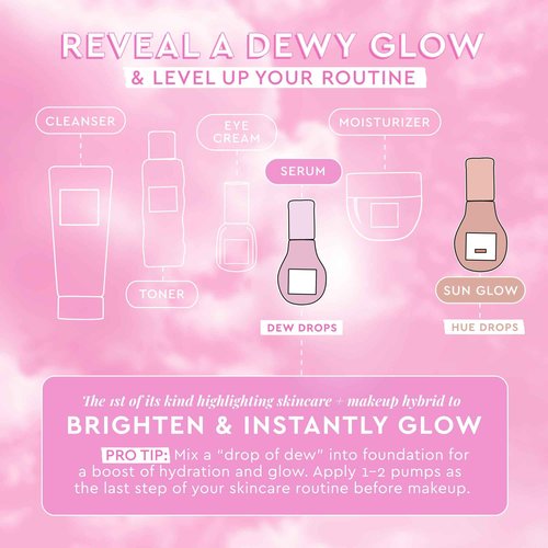 Glow Recipe Watermelon Niacinamide Dew Drops, Travel Size - Brightening, Plumping Hydrating Face Serum, Makeup Primer + Liquid Highlighter with Hyaluronic Acid - Dewy & Glowing Korean Skin Care (15ml)