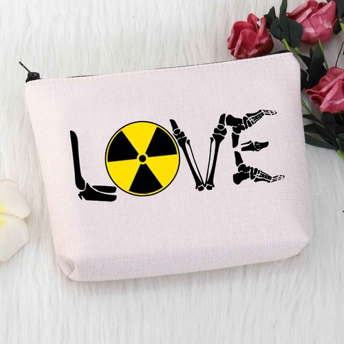 MNIGIU Radiologic Technologist Gift X-Ray Tech Cosmetic Makeup Bag Radiology Technician Gift (X-Ray tech love BAG)