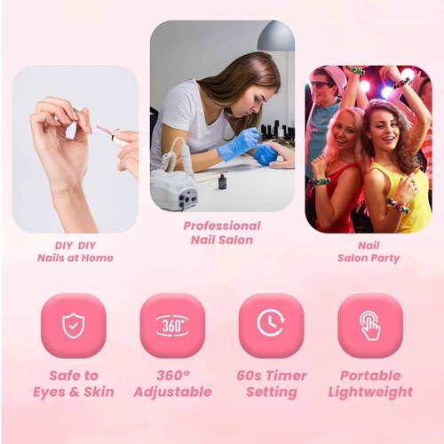 Touch Switch Gel x Lamp, 9W Rechargeable Gooseneck UV Lamp for Gel x Nails, Portable Flash Cure Lamp with 60s Timer & Touch Sensitive, Quick Drying LED UV Nail Lamp for Gel Nails, Home & Salon Use