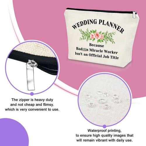 Wedding Planner Gifts for Wedding Day Makeup Bag Engagement Gift Wedding Appreciation Gifts Cosmetic Bag Thank You Gift for Wedding Coordinator Bridal Shower Gift Retirement Thanksgiving Gift