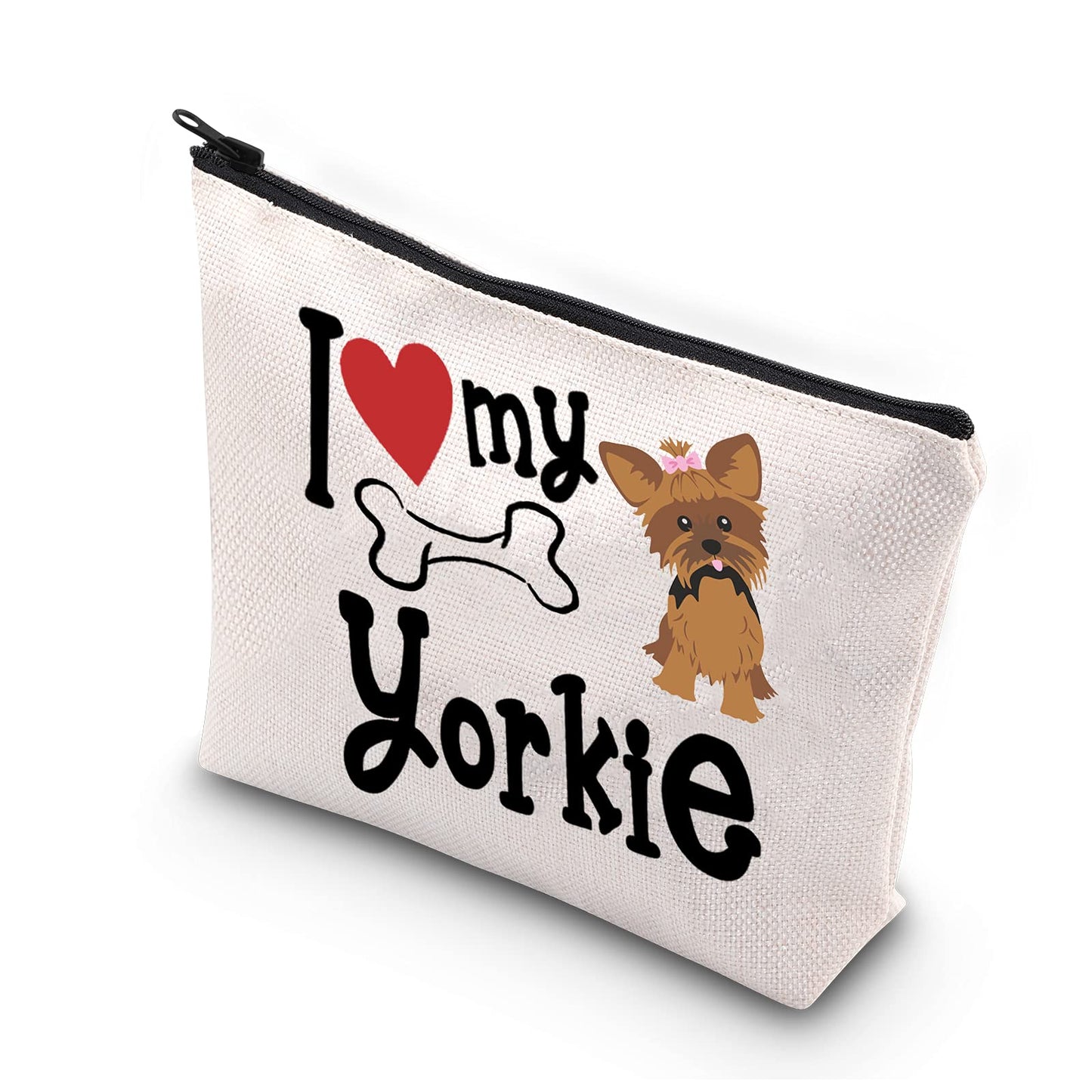 Yorkie Gift Yorkshire Terrier Puppy Dog Lover Cosmetic Makeup Bag Love Gift I Love My Yorkie Waterproof Travel Pouch For Yorkie Lover Owner Yorkie Mom Gift,I love Yorkie,Beauty is My Business B