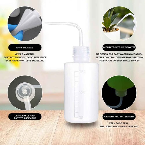 Anghie 4-Pack 250ml/8oz White Plastic Reusable Tattoo Wash Bottles for Green Soap, Water, Plants & General Use
