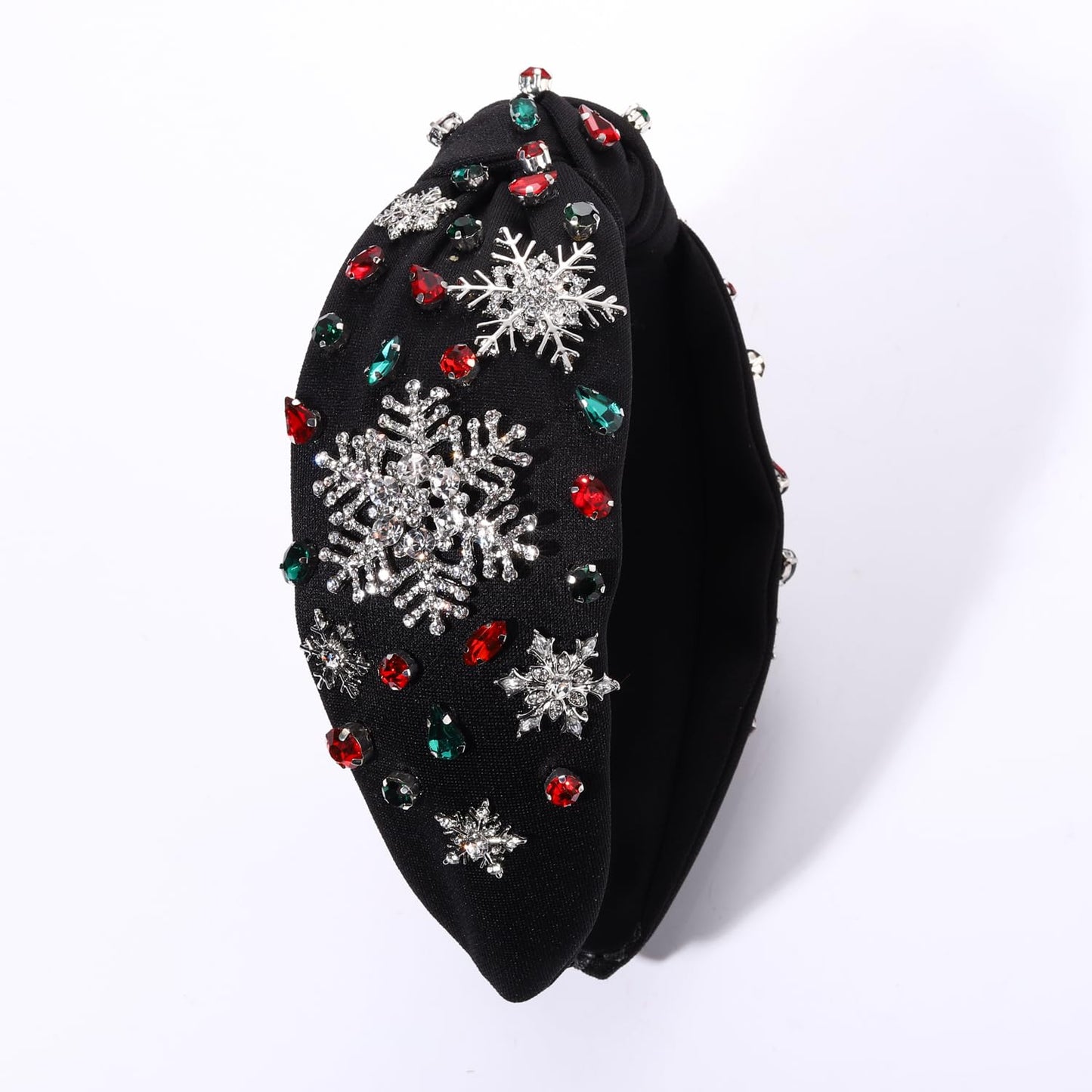 Christmas Snowflake Headband for Women Pearl Rhinestone Jewelry Snaowflake Hairband Winter Holliday Wide Knot Headband Christmas Party Favors Gifts